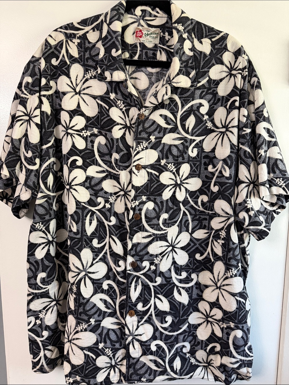 VTG Rare 3XL Hilo Hattie Bark Cloth-Like Aloha Shirt - Made in Hawaii